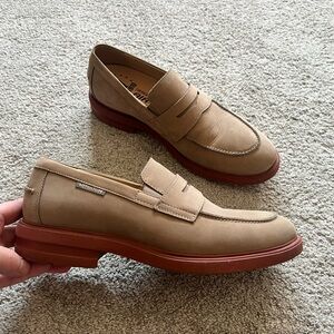 Mephisto Orelien Mens Size 9 Penny Loafer Shoes Buck Tan Nubuck Leather